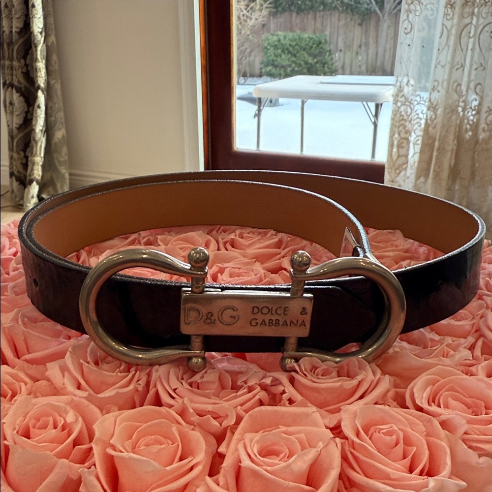 Dolce & Gabbana Black Belt with Silver Buckle